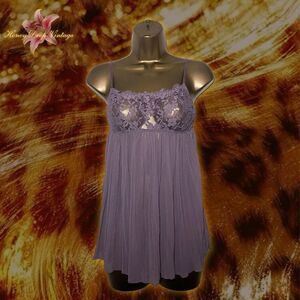 Victoria’s Secret Purple Lace Babydoll Pleated Slip Dress